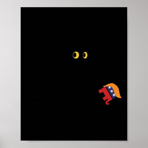 Poster Vitória de Kamala Harris Gato Preto Vs Elefante Tr