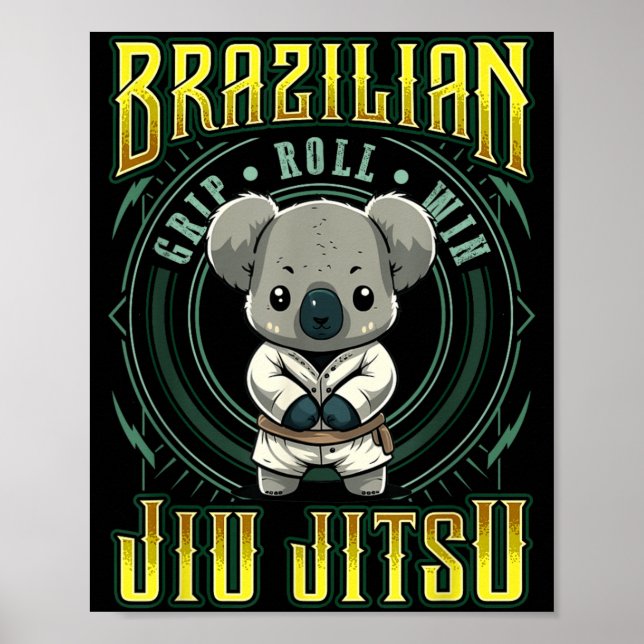 Poster Vitória no Rolamento de Pegada BJJ - Jiu Jitsu de  (Frente)