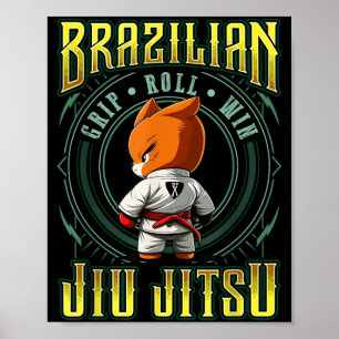Poster Vitória no Rolamento de Pegada de Jiu Jitsu - Fox
