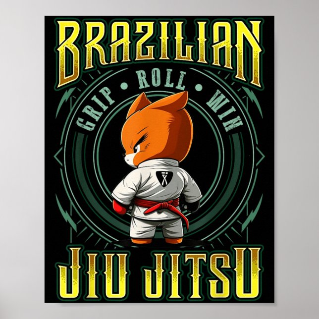 Poster Vitória no Rolamento de Pegada de Jiu Jitsu - Fox  (Frente)