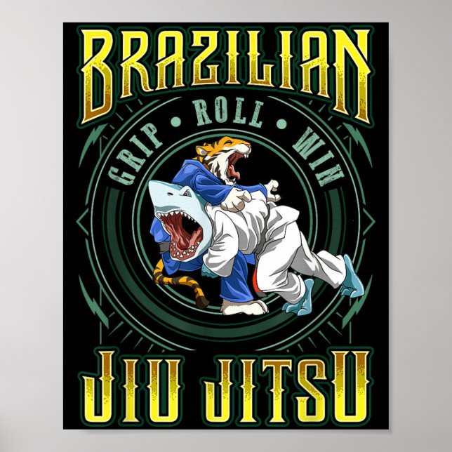 Poster Vitória no Rolamento de Pegada de Jiu Jitsu - Tuba (Frente)