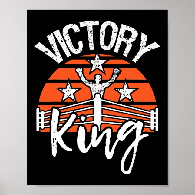 Poster Vitória Rei - Amante do Boxe Ginásio Boxeador Kick (Frente)