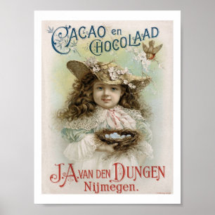 Poster Vitoriana Garota Chocolate Doces Anunciante