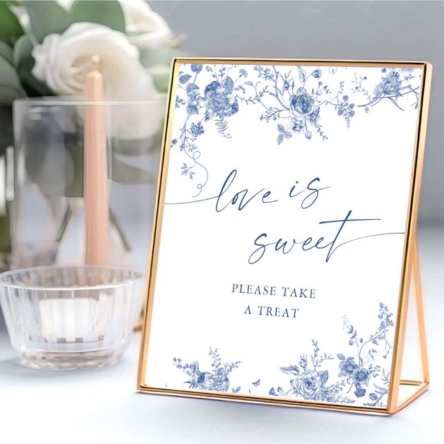 Poster Vitoriano Dusty Blue French Garden Love é doce (Criador carregado)