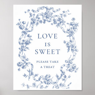 Poster Vitoriano Dusty Blue French Garden Love é doce