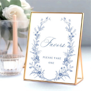 Poster Vitoriano Dusty Jardim Azul Francês Favorece Sinal