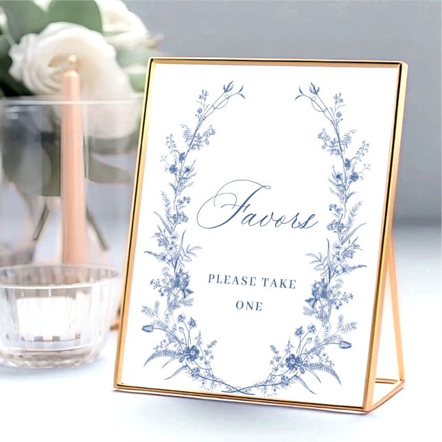 Poster Vitoriano Dusty Jardim Azul Francês Favorece Sinal (Criador carregado)
