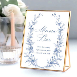 Poster Vitoriano Dusty Sinal de Bar Mimosa Jardim Azul Fr