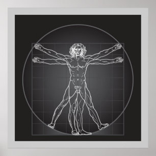 poster vitruvian do homem de Da Vinci de 14,95