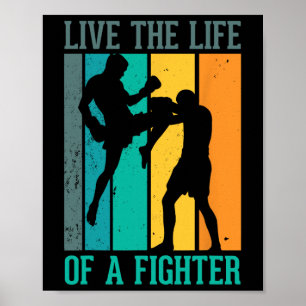 Poster Viva a Vida de um Lutador para um Kickboxer Kickbo