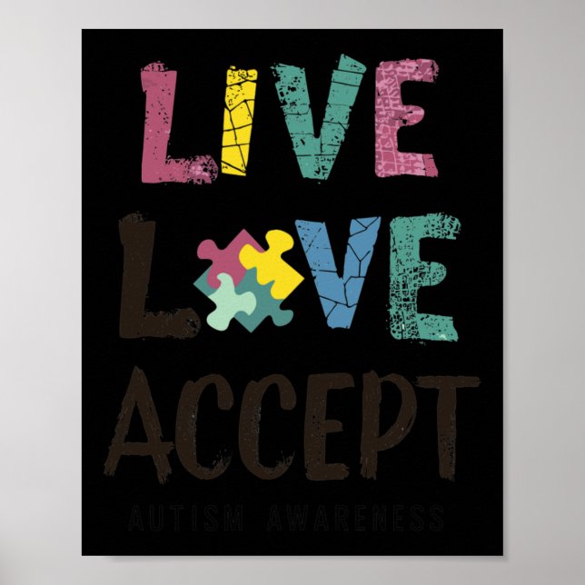 Poster Viva. Amor. Aceite. - Uma Mensagem De Awarenes Aut (Frente)