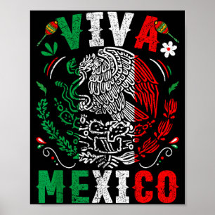 Poster Viva bandeira do méxico dia da independência do mé