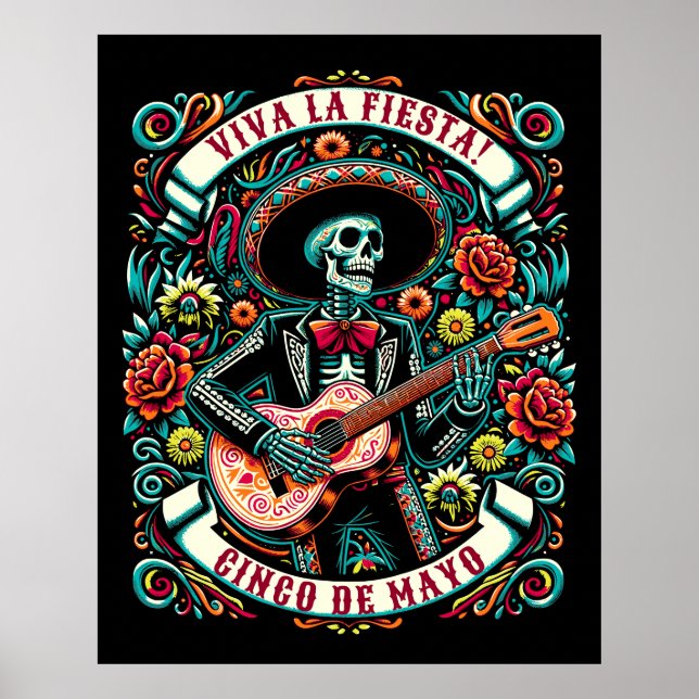 Poster Viva La Fiesta! Cinco de Mayo design (Frente)