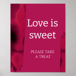 Poster Viva Magenta Amor moderno é doce chá de noiva   