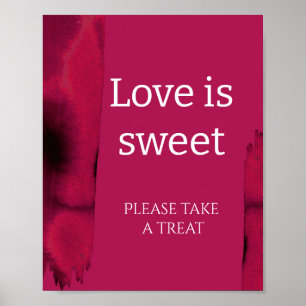Poster Viva Magenta Amor moderno é doce chá de noiva