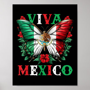 Poster Viva México Dia da Independência do México Borbole