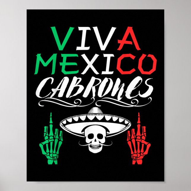 Poster Viva México Dia da Independência dos Cabrones Band (Frente)