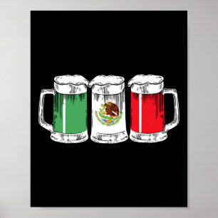 Poster Viva Mexico Funny Beer Mexico Flag Cinco De Mayo
