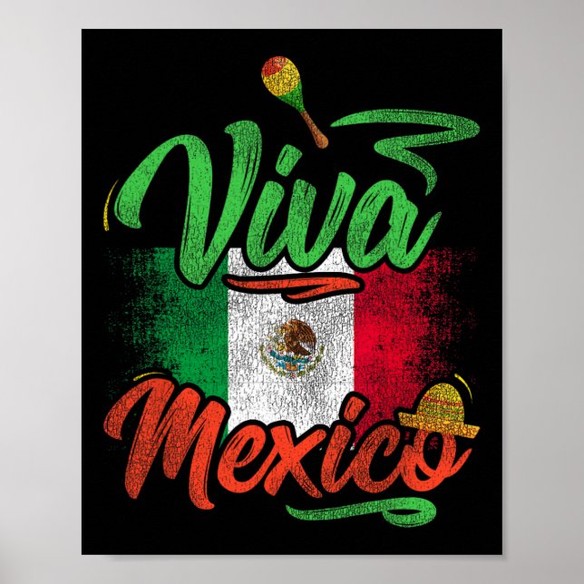 Poster Viva México México Mulheres Negras Cinco De Mayo M (Frente)