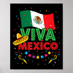 Poster Viva México niños bandera mexicana cinco de mayo