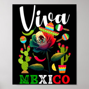 Poster Viva México orgulho mexicano bandeira raízes do Mé
