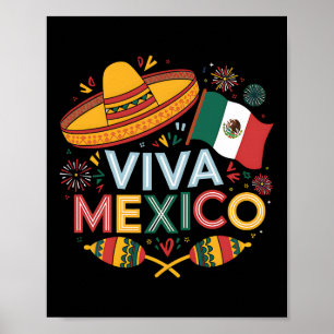 Poster Viva México Para O Dia Da Independência Mexicana E