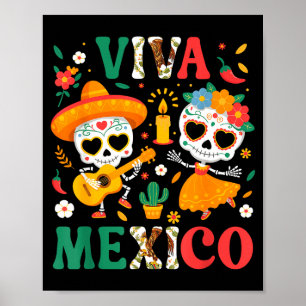 Poster Viva o dia da independência do México, bandeira do