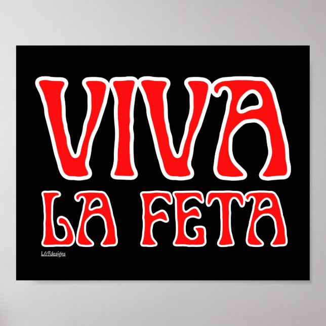 Poster VIVA O FETA piada de queijo grego engraçada (Frente)