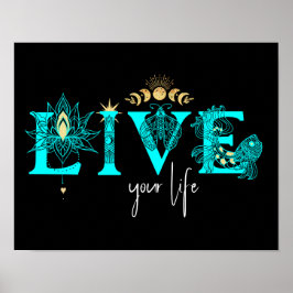 Poster Viva o seu peixe Estrelas Lotus moon Sun wall Art