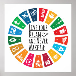 Poster Viva seu sonho e nunca Acordar citações