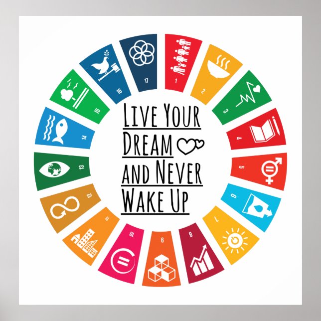 Poster Viva seu sonho e nunca Acordar citações (Frente)