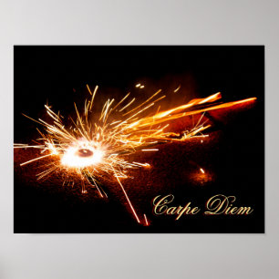 Poster Viva sua vida cintilante como um fogos de artifíc