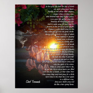 Poster "Viva sua vida" Tecumseh Dreamcatcher pôr do sol