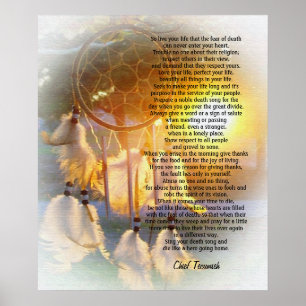 Póster "Viva sua vida" Tecumseh Dreamcatcher pôr do sol
