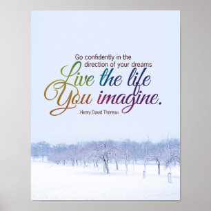 Póster Vive a vida onde você imagina citações
