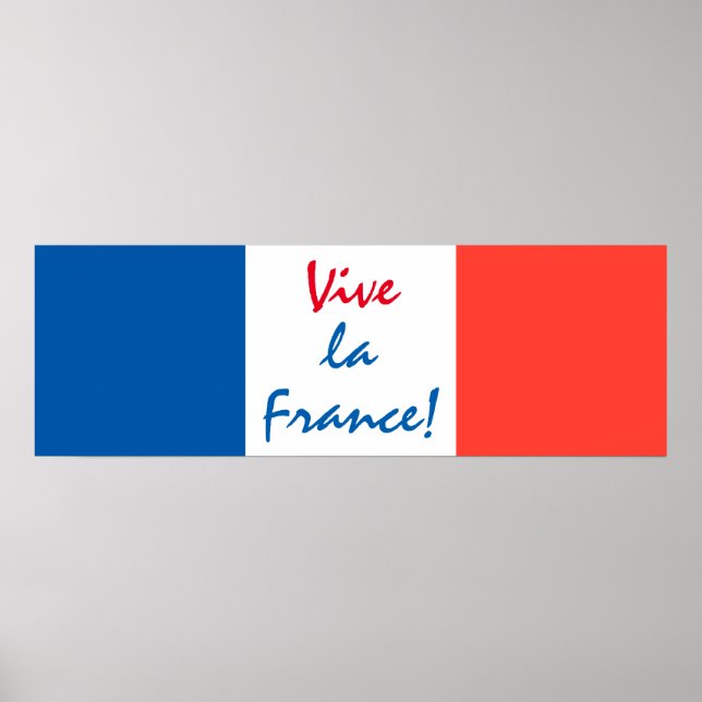Póster Vive La France French Flag Personalizável (Frente)
