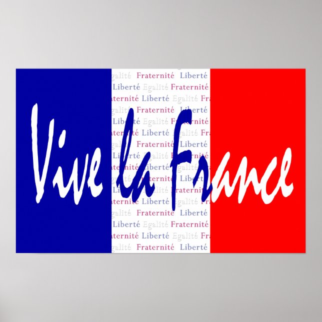 Póster Vive La France Poster, Comida Francesa, Vinho, Esp (Frente)