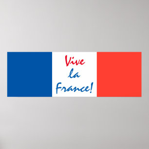 Póster Vive La France - Sinalizador Personalizável