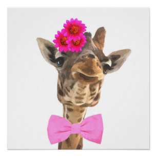 Póster Viveiros selvagens africanos da selva de Giraffe