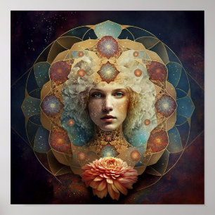 Poster Vivendo a arte visionária Mandala