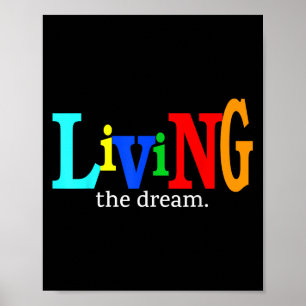 Poster Vivendo A Celebração Motivacional Do Sonho