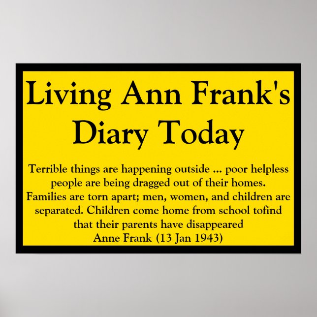 Poster Vivendo a Citação do Diário de Ann Frank (Frente)