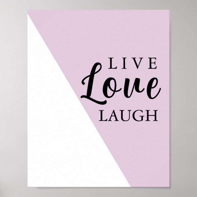 Poster Viver Amar Rir Tipografia Motivacional (Frente)