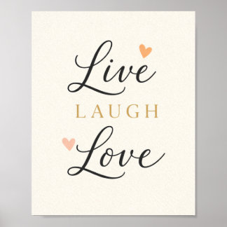 Poster Viver Rir Amar Tipografia