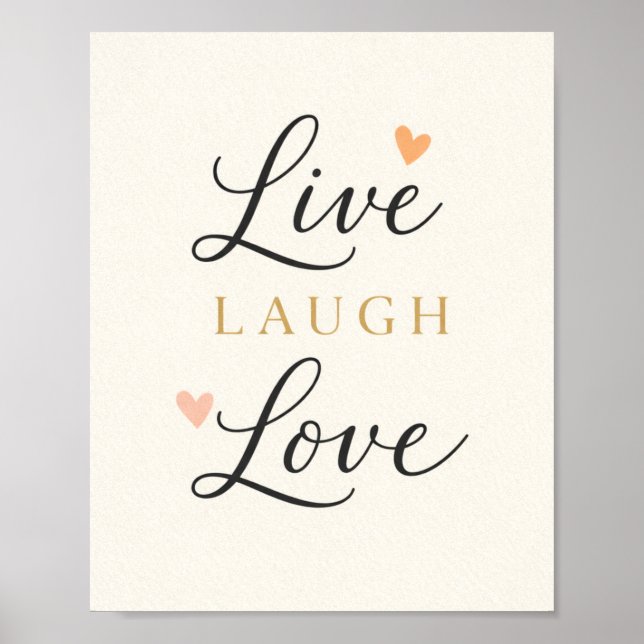 Poster Viver Rir Amar Tipografia (Frente)