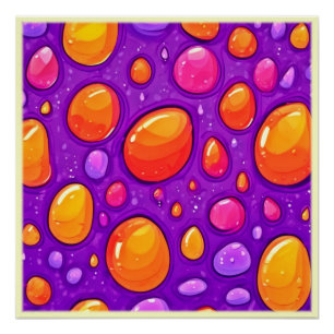 Póster Vivid Raindrop Cartoon Art