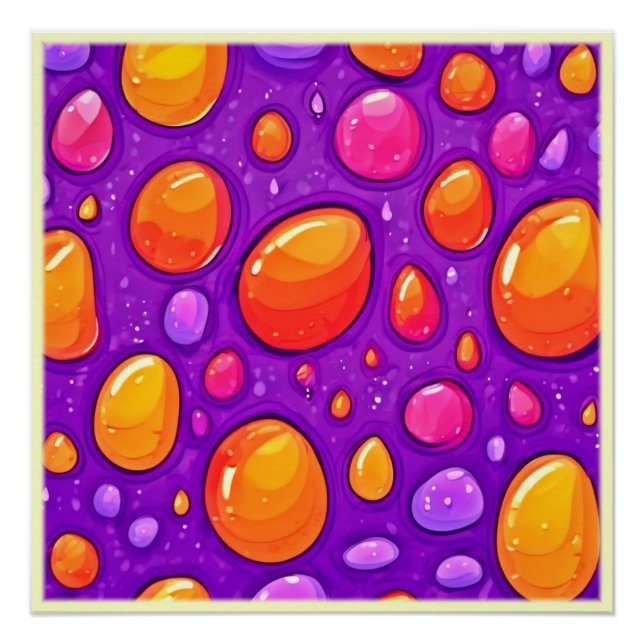 Póster Vivid Raindrop Cartoon Art (Frente)