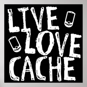 Poster vivo de Geocaching do esconderijo do amor