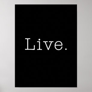 Poster Vivo. Preto e branco vive o modelo das citações