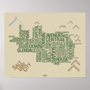 Póster Vizinhanças de Salt Lake City: Verde de Wasatch
